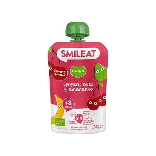 SMILEAT Saqueta Cereja, Açaí e Amaranto Biológico - 100gr.