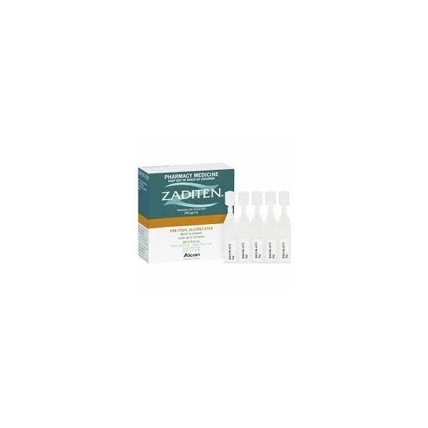 ZADITEN 0.1 MG/0.4 ML COLÍRIO, SOL RECIPIENTE UNIDOSE - 20  - 0.4 ML