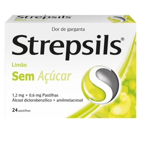 Strepsils Limão sem açúcar 0,6 mg + 1,2 mg 24 PsT