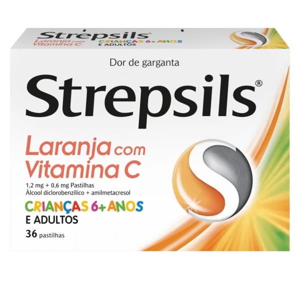 STREPSILS LARANJA COM VITAMINA C