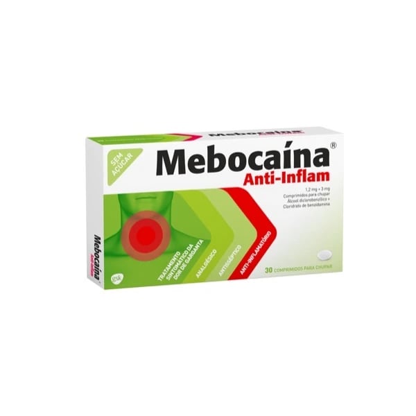 MEBOCAÍNA ANTI-INFLAM 1.2 + 3 MG COMP CHUPAR 20