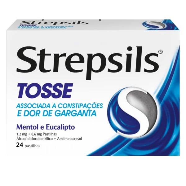 STREPSILS MENTOL E EUCALIPTO 1.2 MG + 0.6 MG PASTILHA  - 24