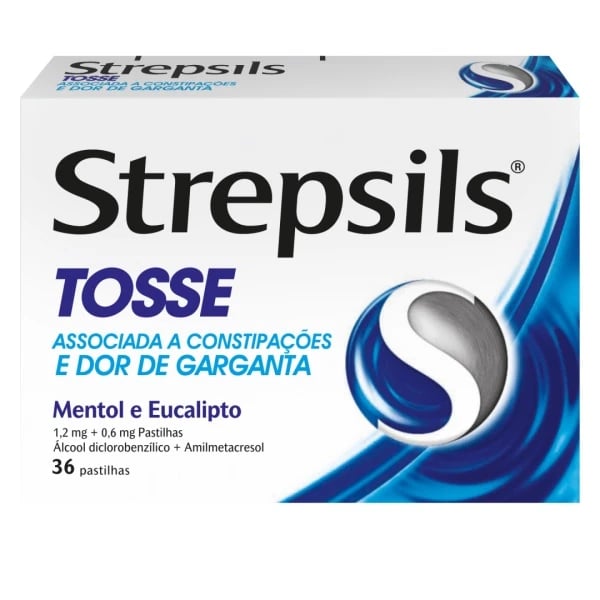 STREPSILS MENTOL E EUCALIPTO 1.2 MG + 0.6 MG PASTILHA  - 36