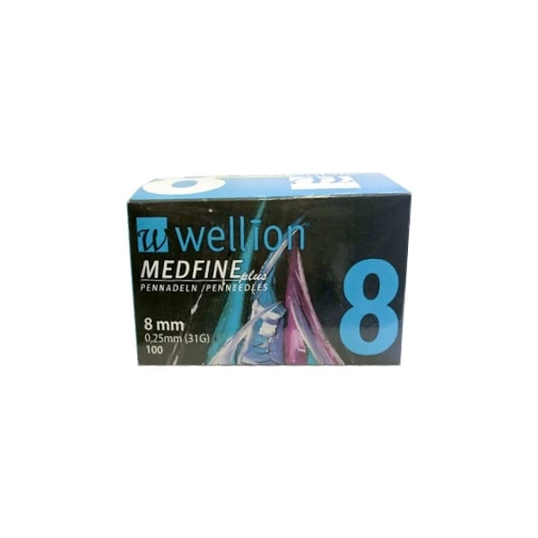 WELLION MEDFINE PLUS (8MM)  N.D. CAIXA - 100