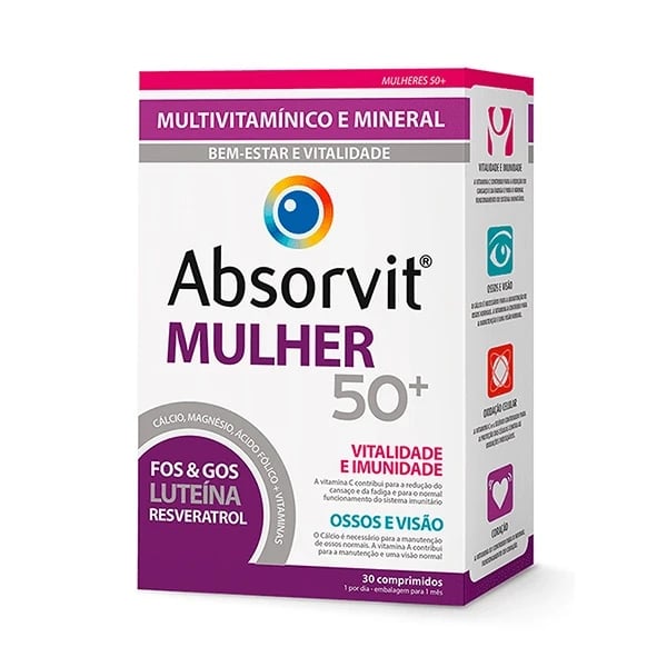 ABSORVIT MULHER 50+ COMP 30