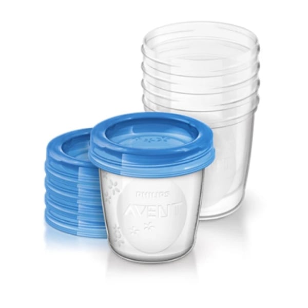 PHILIPS AVENT REC COPO 180ML X 5 + 5 TAMPAS