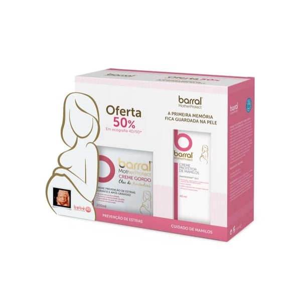 BARRAL MOTHERPROTECT PROMO CREME GORDO 200ML + CREME PROTECT MAMILOS 40ML + DESC 50% ECO 4D/5D