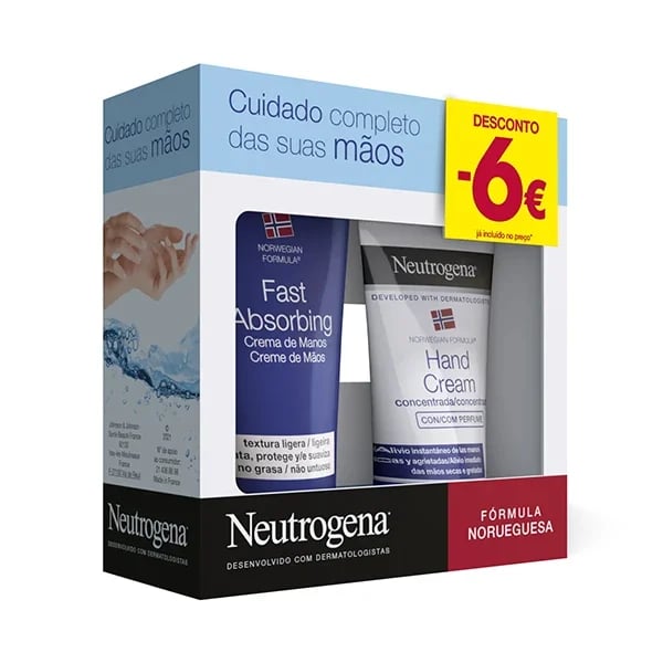 NEUTROGENA TEXTURA LIGEIRA PROMO CREME MÃOS ABSORÇÃO RÁPIDA 75ML + CREME MÃOS CONC 50ML + DESC 6?