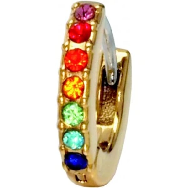 BIOJOUX BRINCO ARGOLA C/ CRISTAL COLORIDO PRATEADO 10MM BJT725
