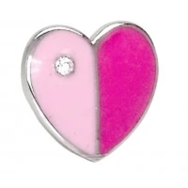 BIOJOUX EARRING SWEET HEART PINK/SILVER 8MM BJT734