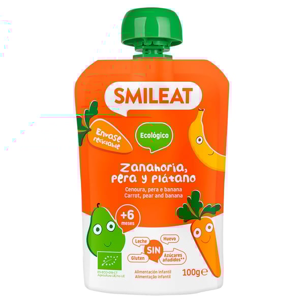 SMILEAT Saqueta Cenoura, Pera e Banana 100g