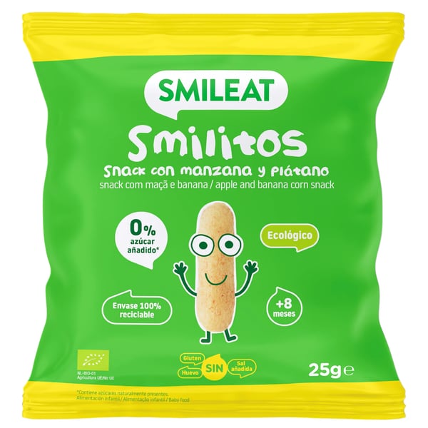 SMILEAT Snack Smilitos Milho Maça e Banana 25g