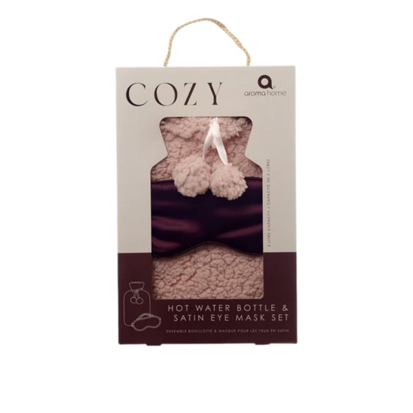 BOTIJA DE AGUA QUENTE E MASCARA - COZY 2L ROSA