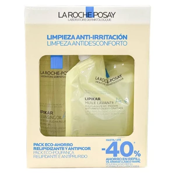 LIPIKAR HUILE LAVANTE AP+ PROMO ECO-POUPANÇA ÓLEO RELIPIDANTE 400ML + ÓLEO RELIPIDANTE REC 400ML