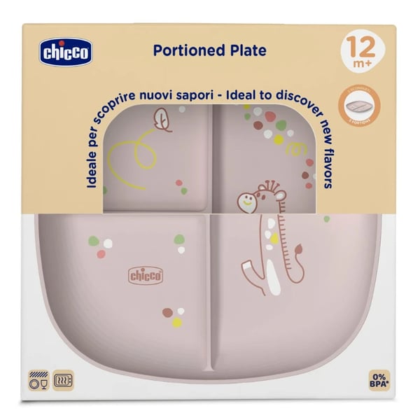CHICCO PLATE WITH COMPARTMENTS 12M PINK