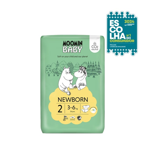MOOMIN BABY Fraldas Tamanho 2 56 unid